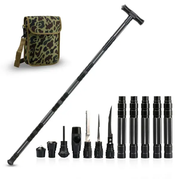 Heavy Duty Multifunctional Collapsible Trekking Hiking Survival Walking Stick6