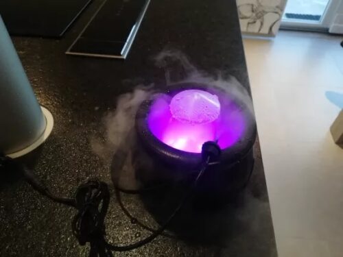 Halloween Witch Pot Smoke Machine Mist Maker photo review