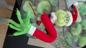 New Year Christmas Tree Decorations Furry Lovely Green Grinch Elf Arm Ornament photo review