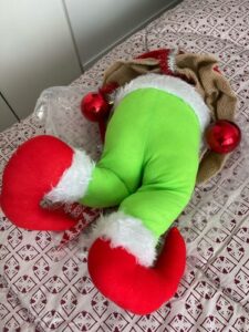 New Year Christmas Tree Decorations Furry Lovely Green Grinch Elf Arm Ornament photo review