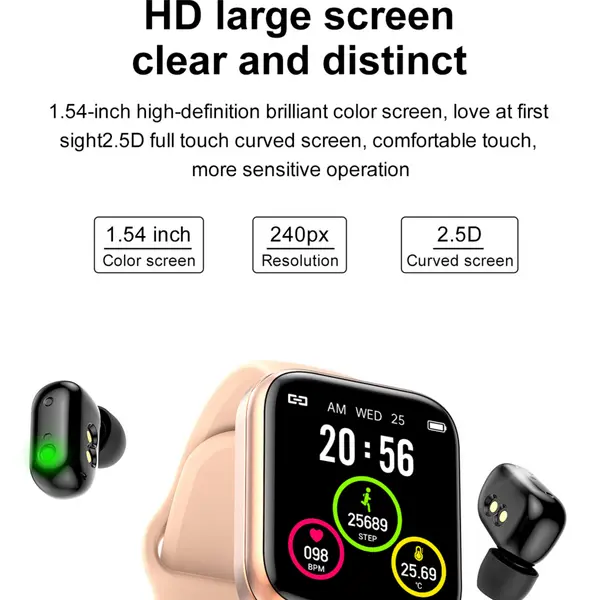 2 In 1 Smart Watch Wireless Bluetooth Earphones3