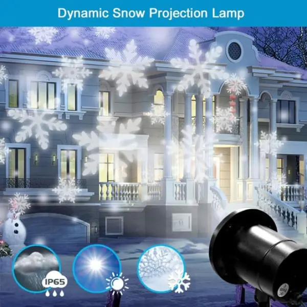 Christmas Falling Snow Flake Led Light Projector For Outdoor And Indoor2