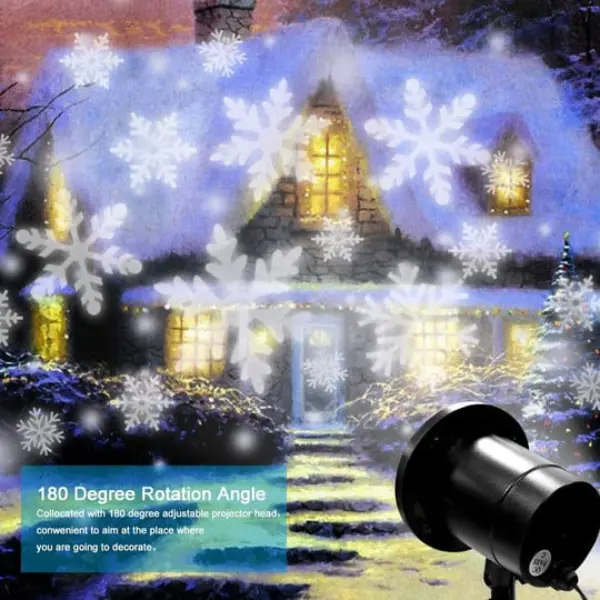 Christmas Falling Snow Flake Led Light Projector For Outdoor And Indoor3