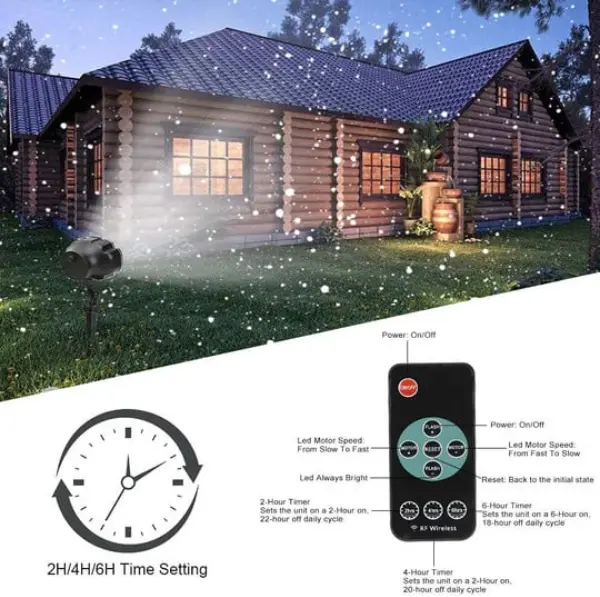 Christmas Falling Snow Flake Led Light Projector For Outdoor And Indoor5