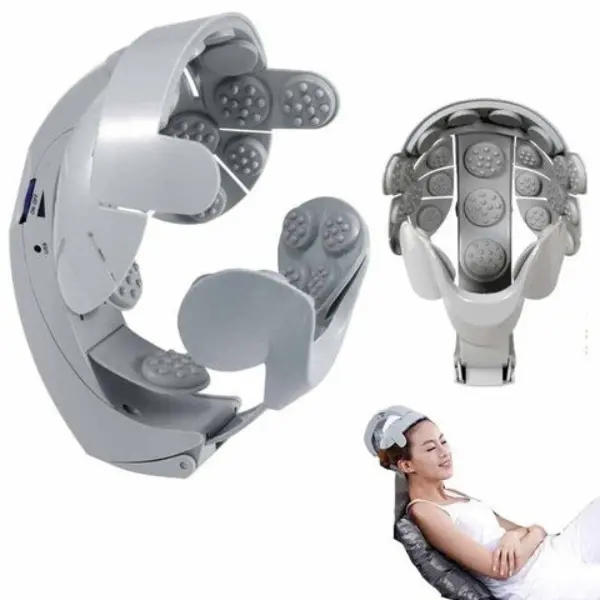 Electric Head Scalp Massager Brain Relax Vibration Head Massager Helmet Acupuncture Points Head