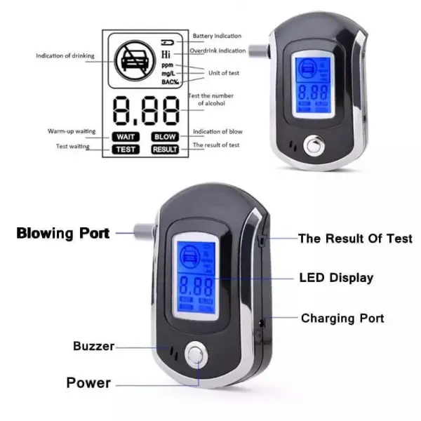 Police-Grade Professional Alcohol Tester Breathalyzer2