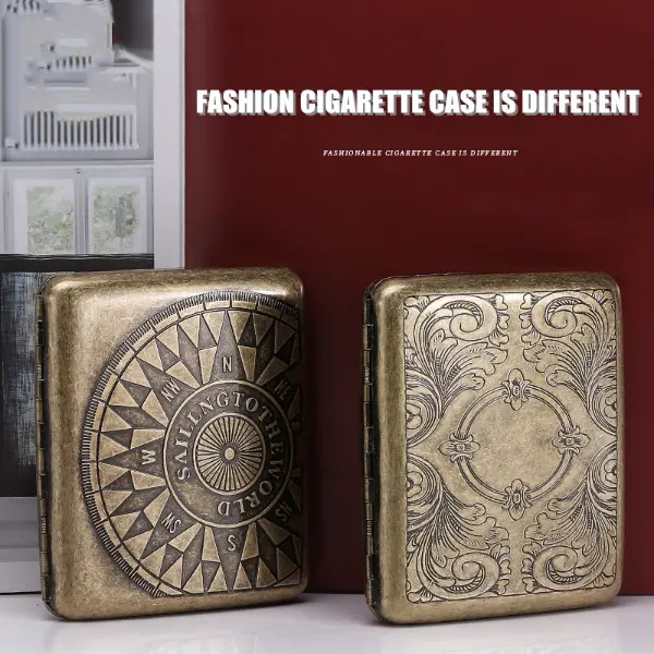 Retro Pure Copper Hand-Carved Cigarette Case For 20 Cigarettes Peaky Blinders2