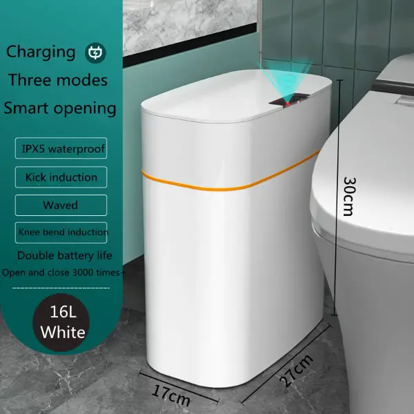 Smart Trash Can With Lid For Bedroom And Living Room2