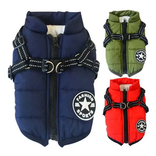 Winter Pet Jacket With Harness2