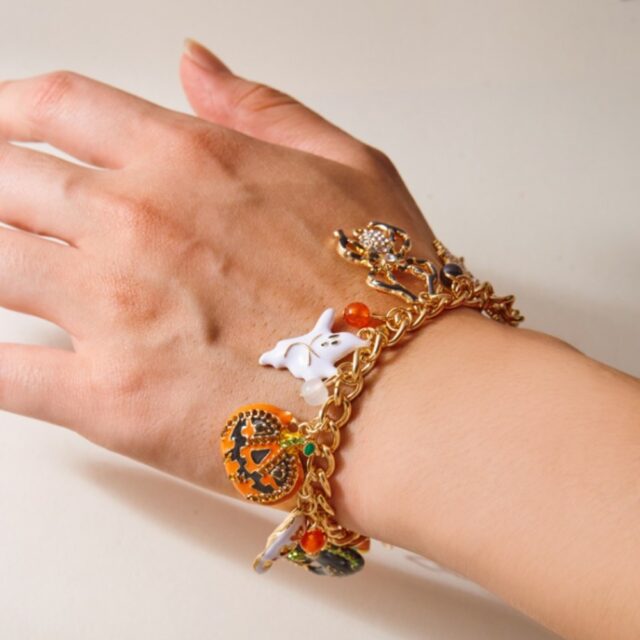 Halloween Charm Bracelet with Festive Spooky Charms