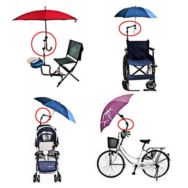 360° Swivel Umbrella Stand for Wheelchair, Bike & Stroller
